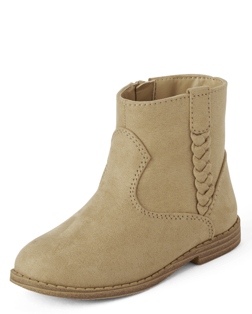 Toddler Girls Braid Faux Suede Slouch Booties SAND The Children s Place CA