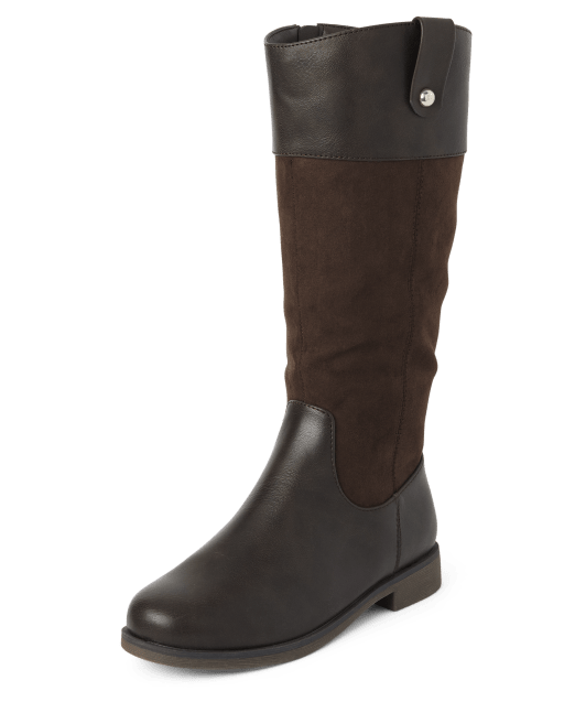 Girls Faux Leather And Faux Suede Tall Boots The Children s