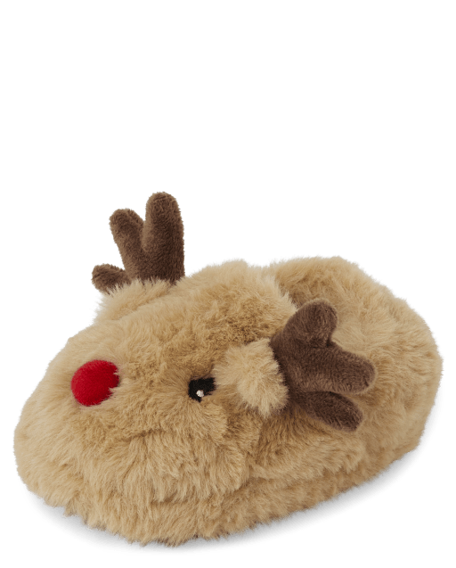 Unisex Toddler Matching Family Christmas Reindeer Slippers The