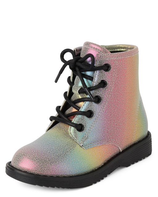 Toddler Girls Rainbow Faux Leather Lace-Up Boots | The Children's Place ...