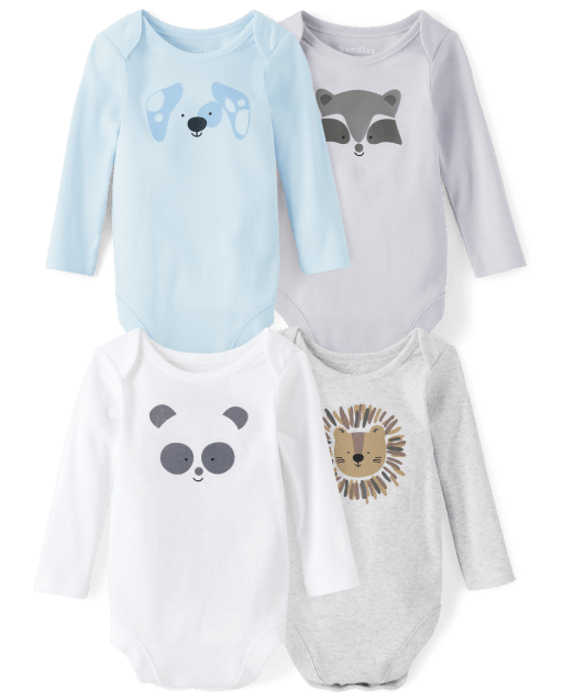 Baby Long Sleeve Animal Bodysuit | Children's Place MULTI CLR