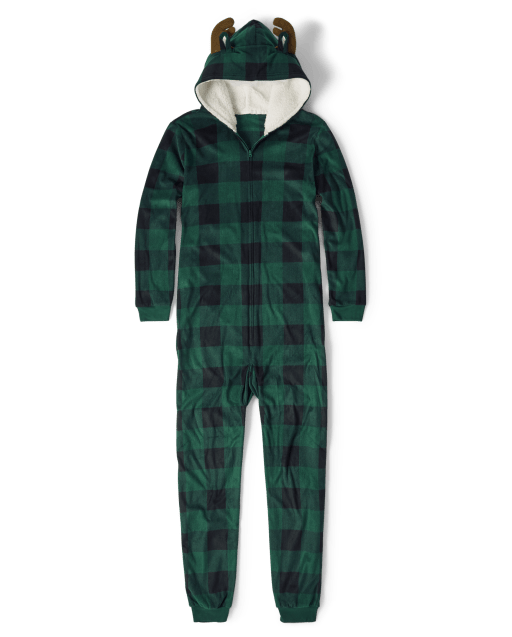 Big Kids Lumberjack Hooded One Piece Plaid Fleece Footless Pajamas Set Size  12 