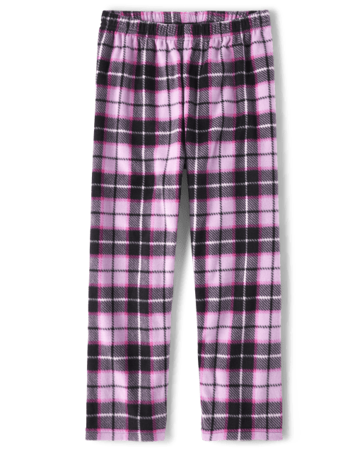Girls Plaid Fleece Pajama Pants  The Children's Place CA - LILAC LUSTER