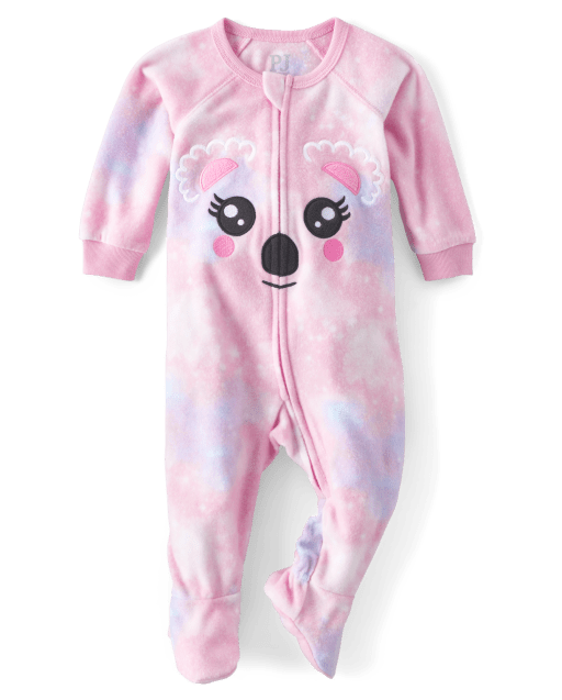 Newborn girl on sale fleece sleeper