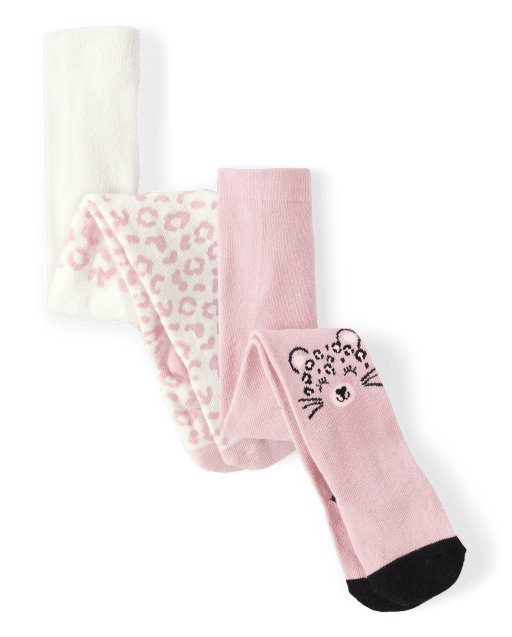 Baby And Toddler Girls Leopard Print Knit Tights 2 Pack MULTI CLR The Children s Place CA