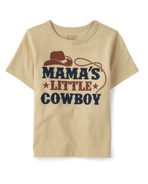 Baby And Toddler Boys Short Sleeve Mama's Little Cowboy Graphic Tee The Children's Place TAN