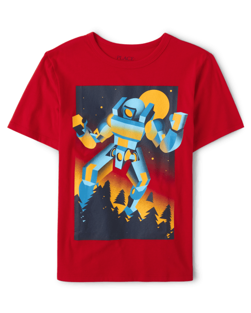 Boys Short Sleeve Robot Graphic Tee - RED | The Children's Place