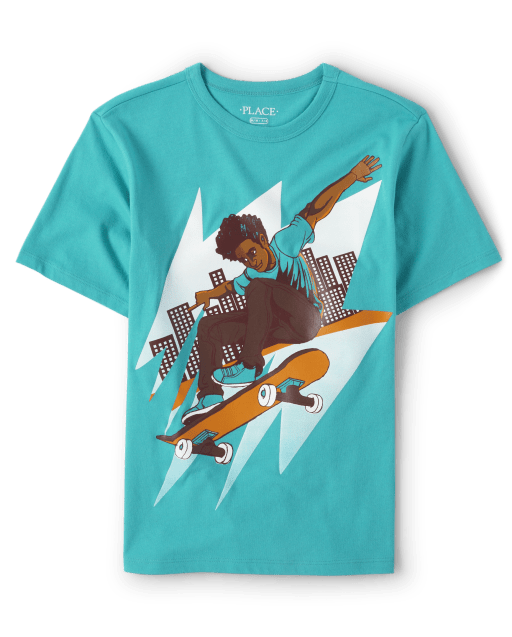 | BLUE The Place - Children\'s Skater Boy Graphic Sleeve Tee BELIZE Boys Short