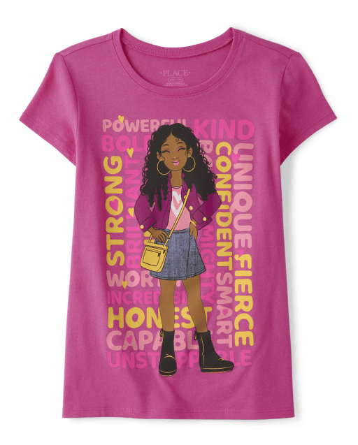 【PORTERNA】25SS★ PRTN)CHILL GIRL Graphic Short Sleeve T Girls Short Sleeve Girl Power Graphic Tee - PINK | The
