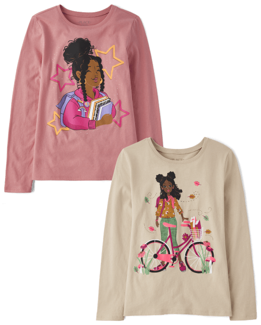 Lucky Brand Little Girls 2T-6X Long Sleeve Graphic Logo Tunic