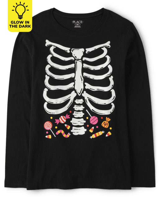 Womens Matching Family Halloween Long Sleeve Glow In The Dark