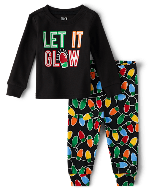 Baby And Toddler Matching Family Christmas Glow In The Dark Long