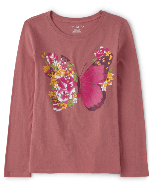 Girls Don't Cry Butterfly L/S Tee Washed Black/Blue Men's