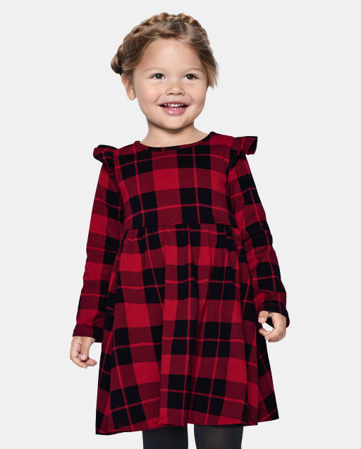 Buffalo plaid dress baby girl 2025