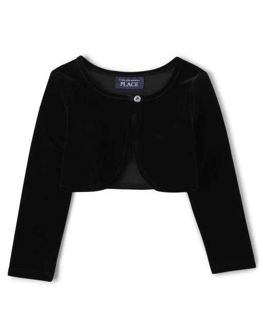 Toddler Girls Long Sleeve Velour Shrug BLACK The Children s Place CA