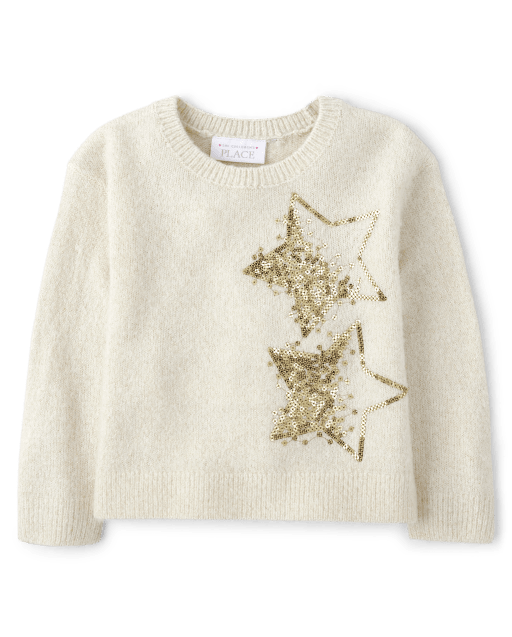 Toddler Girls Long Sleeve Sequin Star Sweater BUNNYS TAIL The Children s Place CA