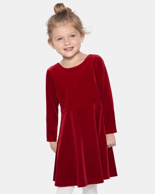 Red velour online baby dress