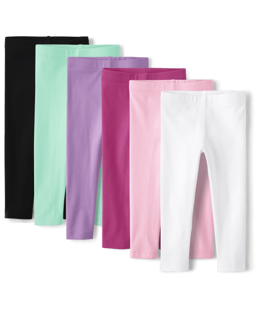 Toddler Girls Leggings 6-Pack | The Children's Place - PINK GLOW