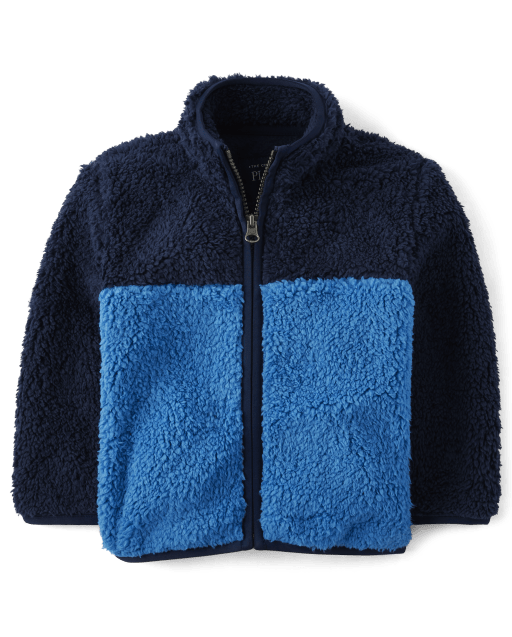 Baby And Toddler Boys Long Sleeve Colorblock Sherpa Zip-Up Jacket | The ...