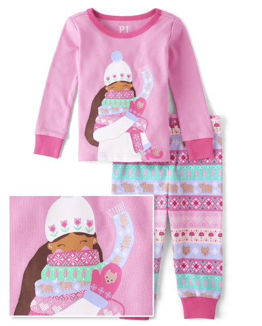Essentials Baby Girls' Snug-Fit Cotton Pajama Sets - Soft Ribbed Knit Sleepwear