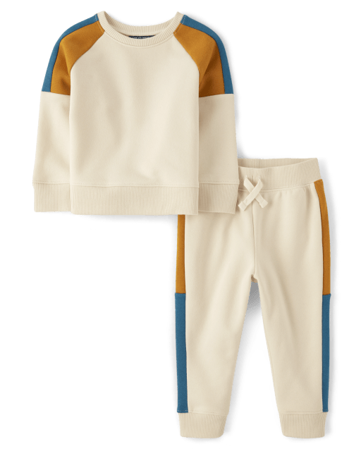 Toddler Boys Active Colorblock Sweatshirt And Fleece Knit Jogger