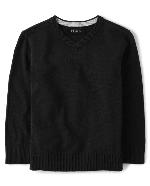 Kids black shop v neck jumper
