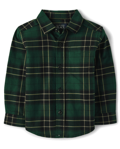 Baby boy best sale green plaid shirt