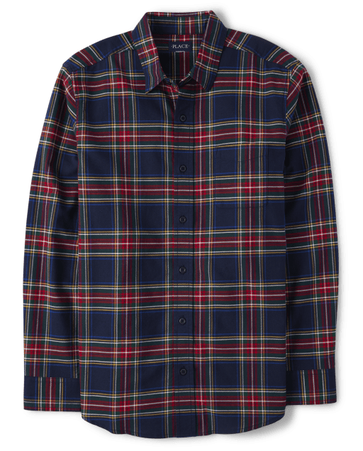 white christmas dresses Men's Christmas Plaid LS Dress Shirt