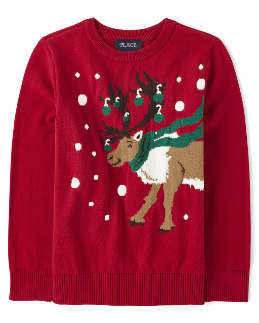 Andy & Evan Boy's Christmas Turtles Intarsia Sweater, Size 2-7