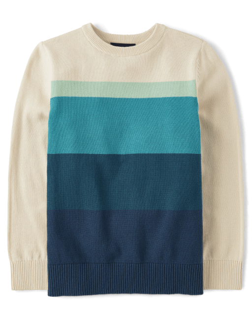 Boys Long Sleeve Colorblock Sweater MYSTERIOUS MINT The Children s Place