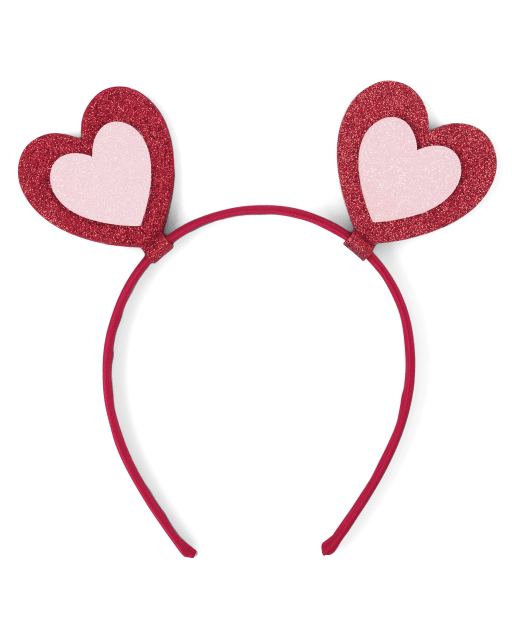 Girls Valentine's Day Glitter Heart Headband - MULTI | The
