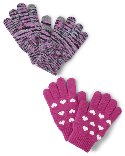 Girls Space Dye Texting Gloves 2-Pack | The Children's Place - MULTI CLR