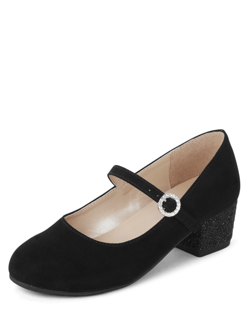 Vida: Black Suede - Comfy Glam Low Block Heels | Sole Bliss – Sole Bliss USA
