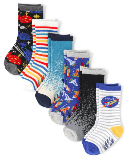 Toddler Boys Space Crew Socks 6-Pack | The Children's Place - MULTI CLR