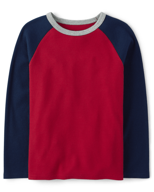 Boys Long Raglan Sleeve Colorblock Thermal Top | The Children's
