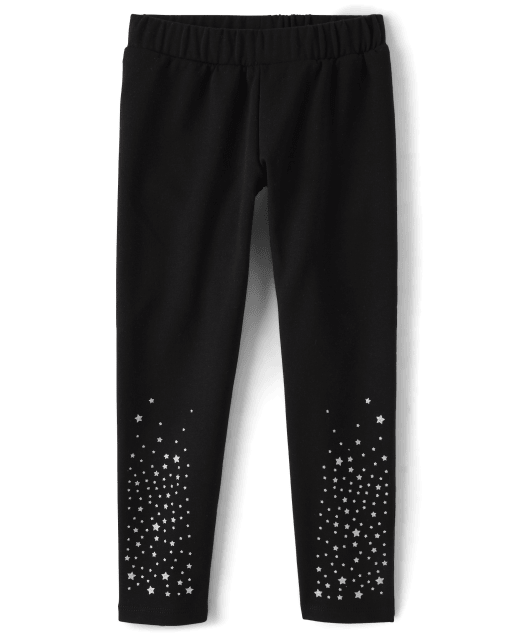 Girls Rhinestone French Terry Knit Cozy Leggings The Children's Place