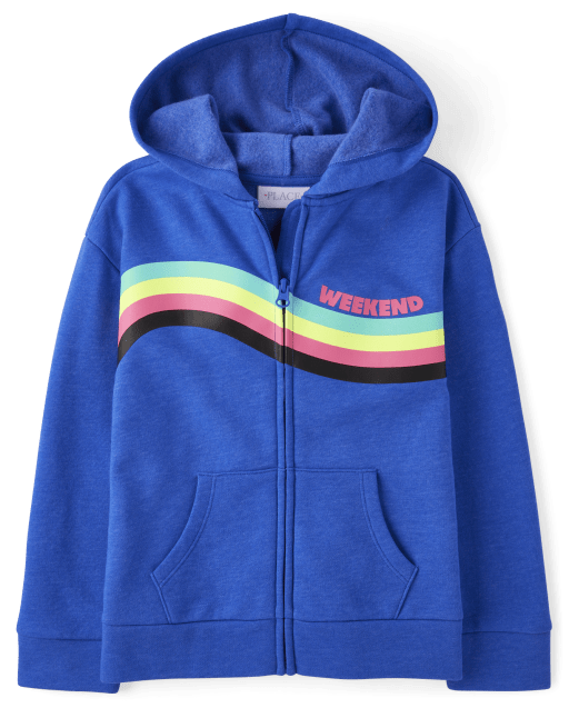 Rainbow zip up hoodie new arrivals