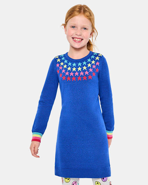 SMILING PINKER Girls Jumper Dress Long Sleeve Kids Party Houndstooth Knitted  Dresses Winter Mock Neck(Pink,3-4 Years) : Amazon.co.uk: Fashion