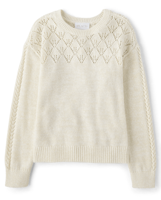 Girls Long Sleeve Cable Knit Sweater | The Children's Place - BUNNYS TAIL