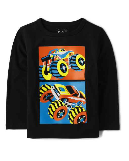 Baby And Toddler Boys Long Sleeve Monster Truck Graphic Tee