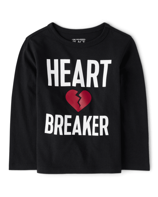 Baby And Toddler Boys Long Sleeve Heart Breaker Graphic Tee