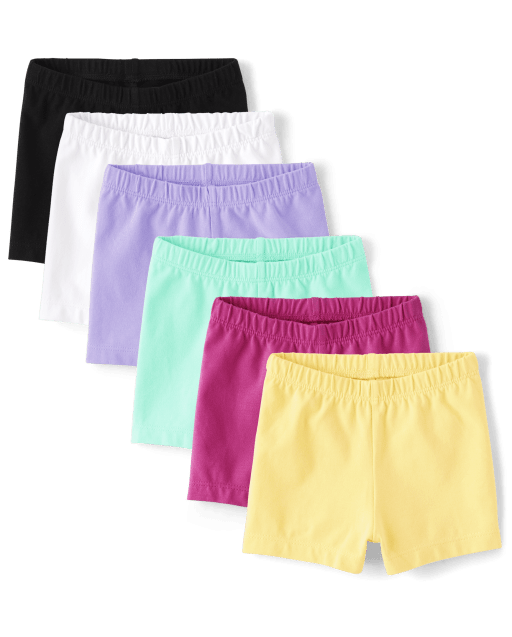 Toddler Girls Mix And Match Knit Cartwheel Shorts 6-Pack | The Children ...