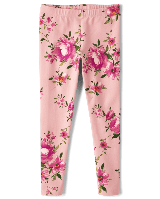 Shop Pink Spring Floral Leggings 