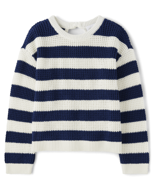 Girls Long Sleeve Striped Cut Out Sweater MILKY WAY The Children s Place