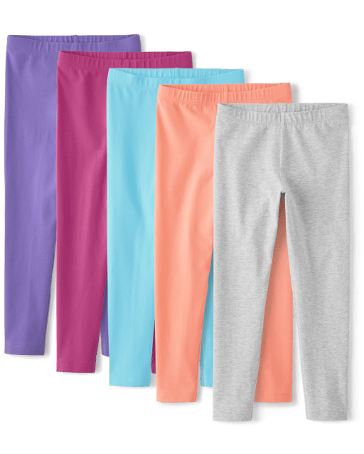 Girls Mix And Match Knit Leggings 5-Pack | The Children's Place - PINK GLOW