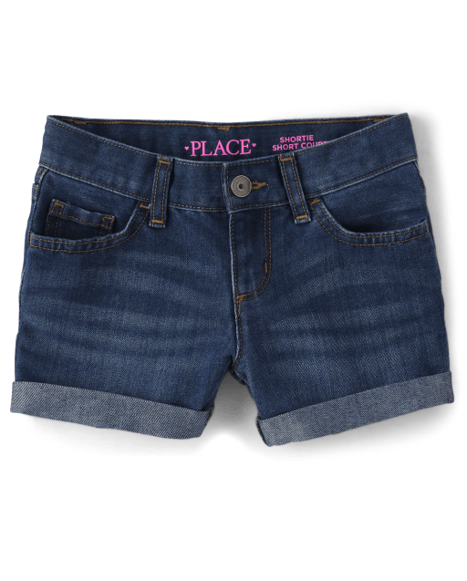 Girls Roll Cuff Shortie Jean Shorts BROOKE WASH The Children s Place