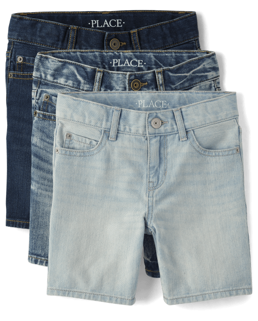 Boys Rigid Jean Shorts 3 Pack MULTI CLR The Children s Place letter-tape-waist-sports-shorts