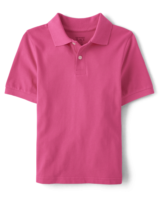 Pink polo shirt kids best sale
