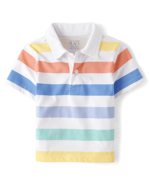 Toddler Boy Gulfport Polo-Powder Blue Stripe