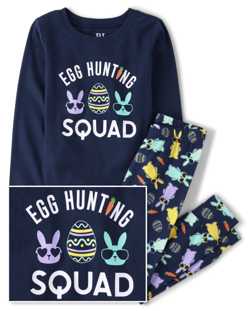 Boys Matching Family Easter Long Sleeve Egg Hunting Squad Snug Fit Cotton Pajamas BLUE The Children s Place